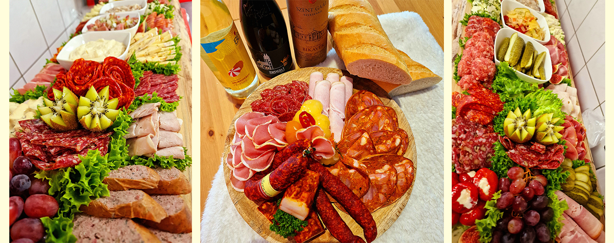 Holzbrett mit verschiedenen Brotbelägen