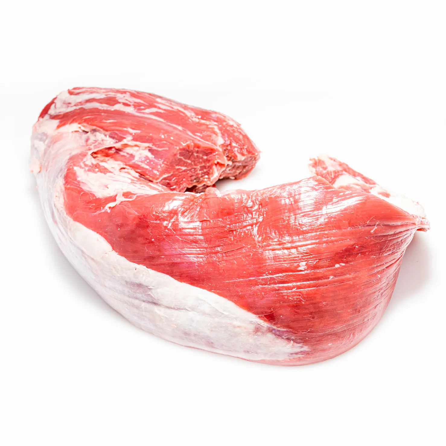 Feinstes Angus Rinderfilet auf weißem Hintergrund.