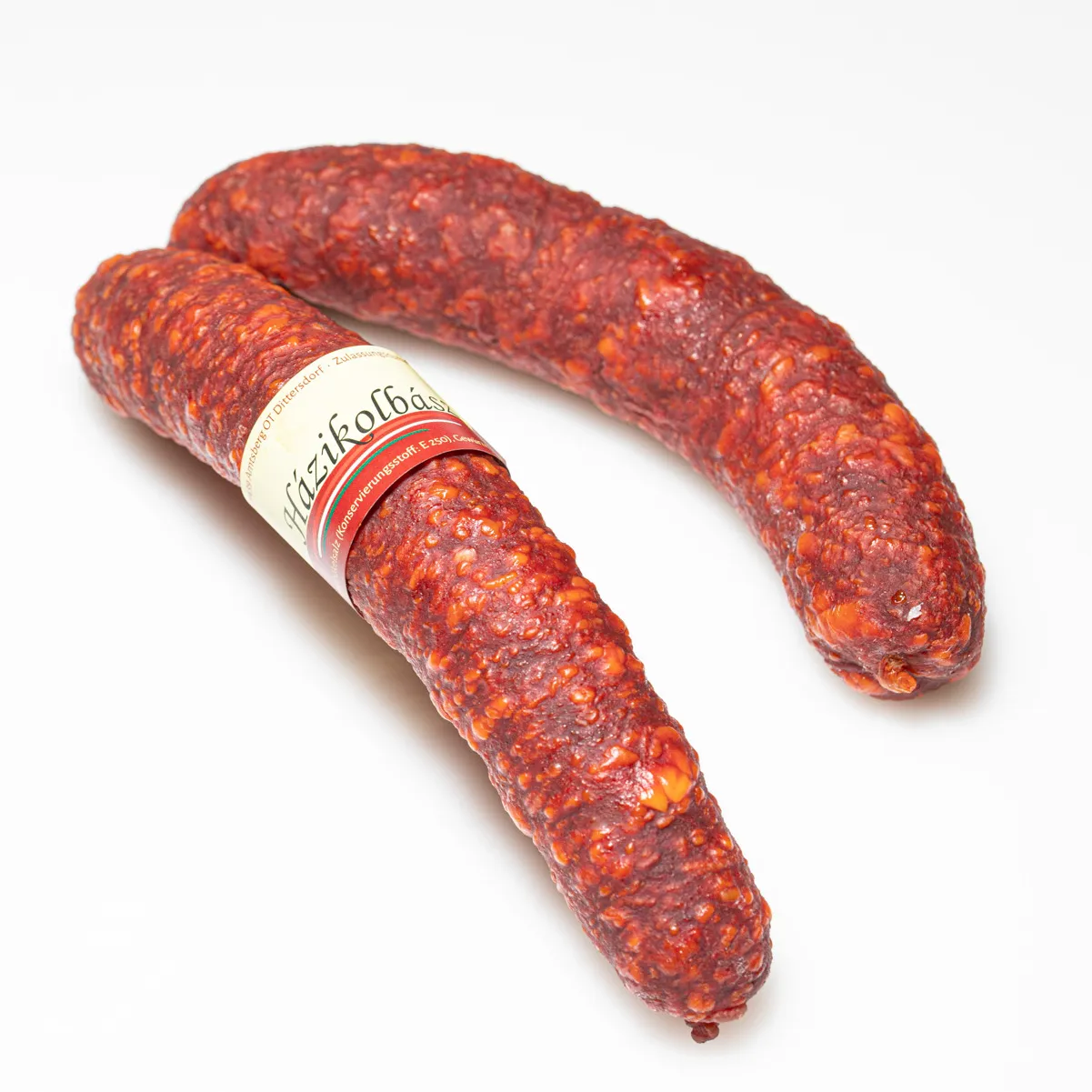 Wurstspezialität Hazikolbasz aus Ungarn.