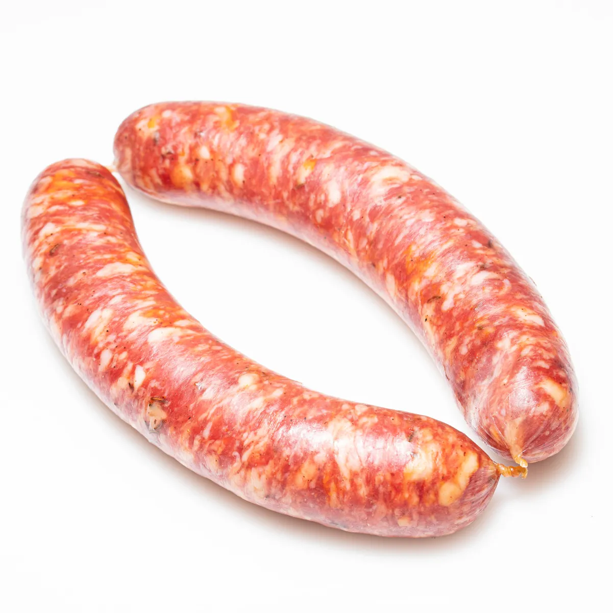 Unsere Kümmelknacker als idealer Snack für Zwischendurch! Pärchen Kümmelknacker vor weißem Hintergrund.