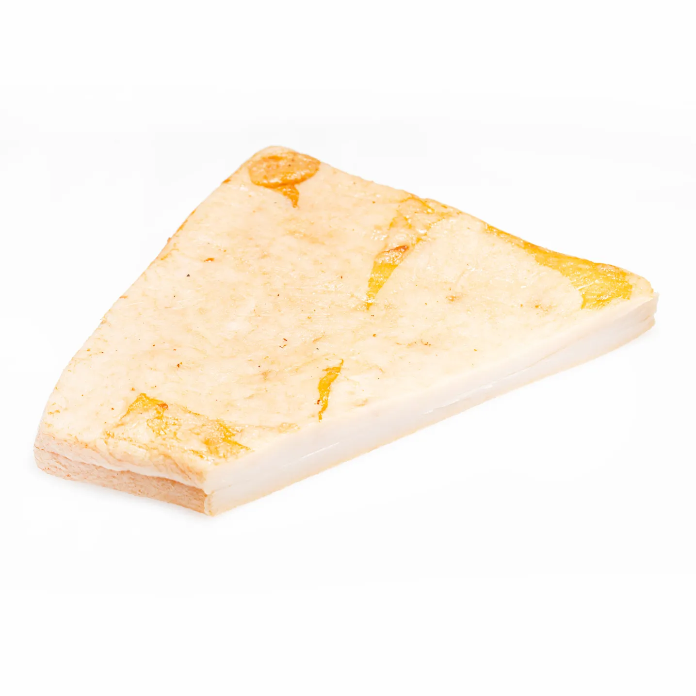 Geräucherter dünner Speck jetzt bestellen. Geräucherter dünner Speck auf weißem Hintergrund.